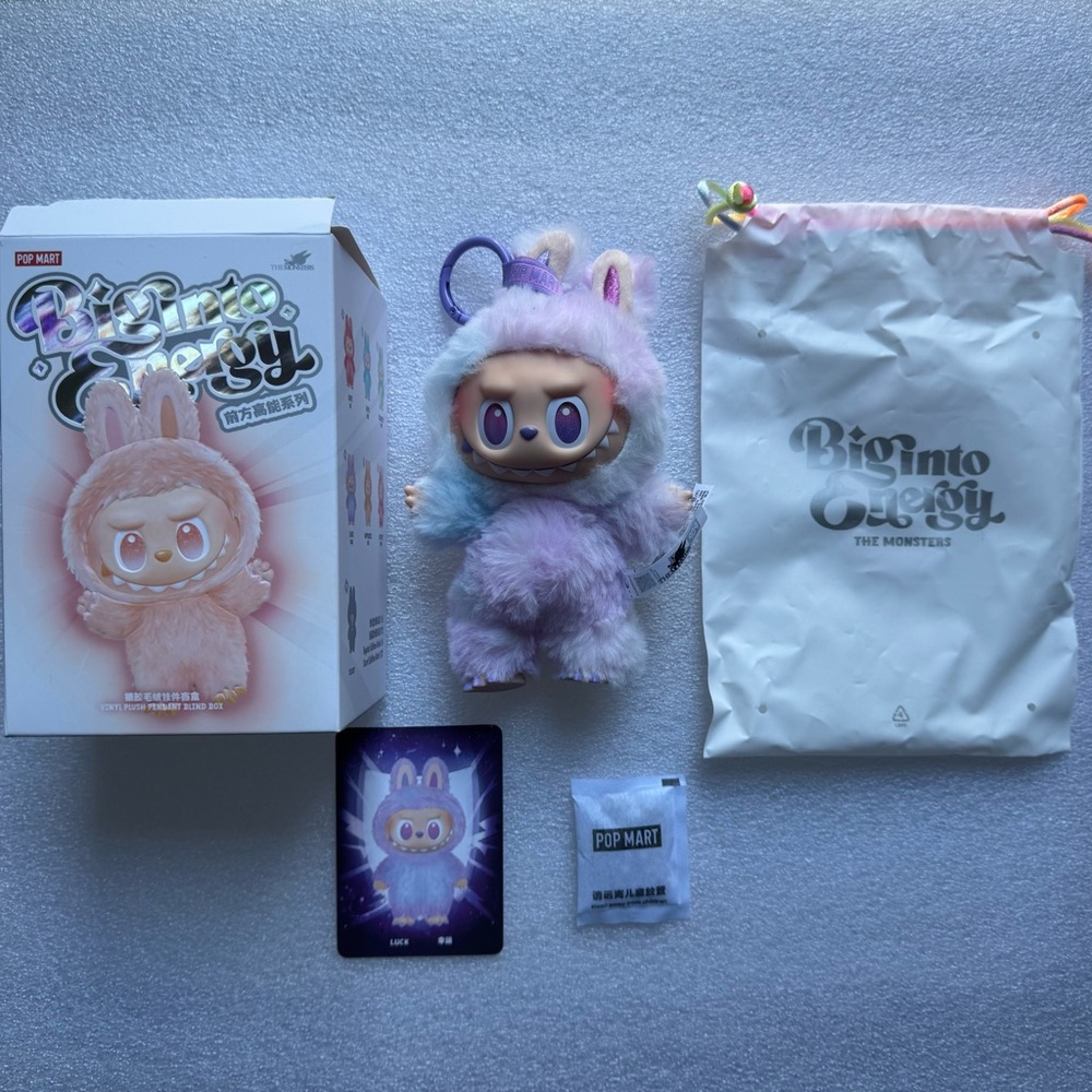 Pop Mart Authentic Labubu Big Into Energy The Monsters keychain plush - Luck